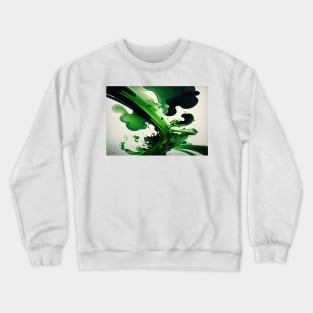 St Patricks Day Artwork - Green abstract artwork Crewneck Sweatshirt